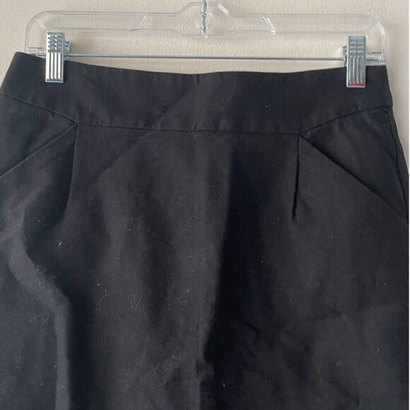 J. Crew Black "The Pencil" Textured Skirt w Princess Cut & Diagonal Pockets - 4 - Picture 3 of 7